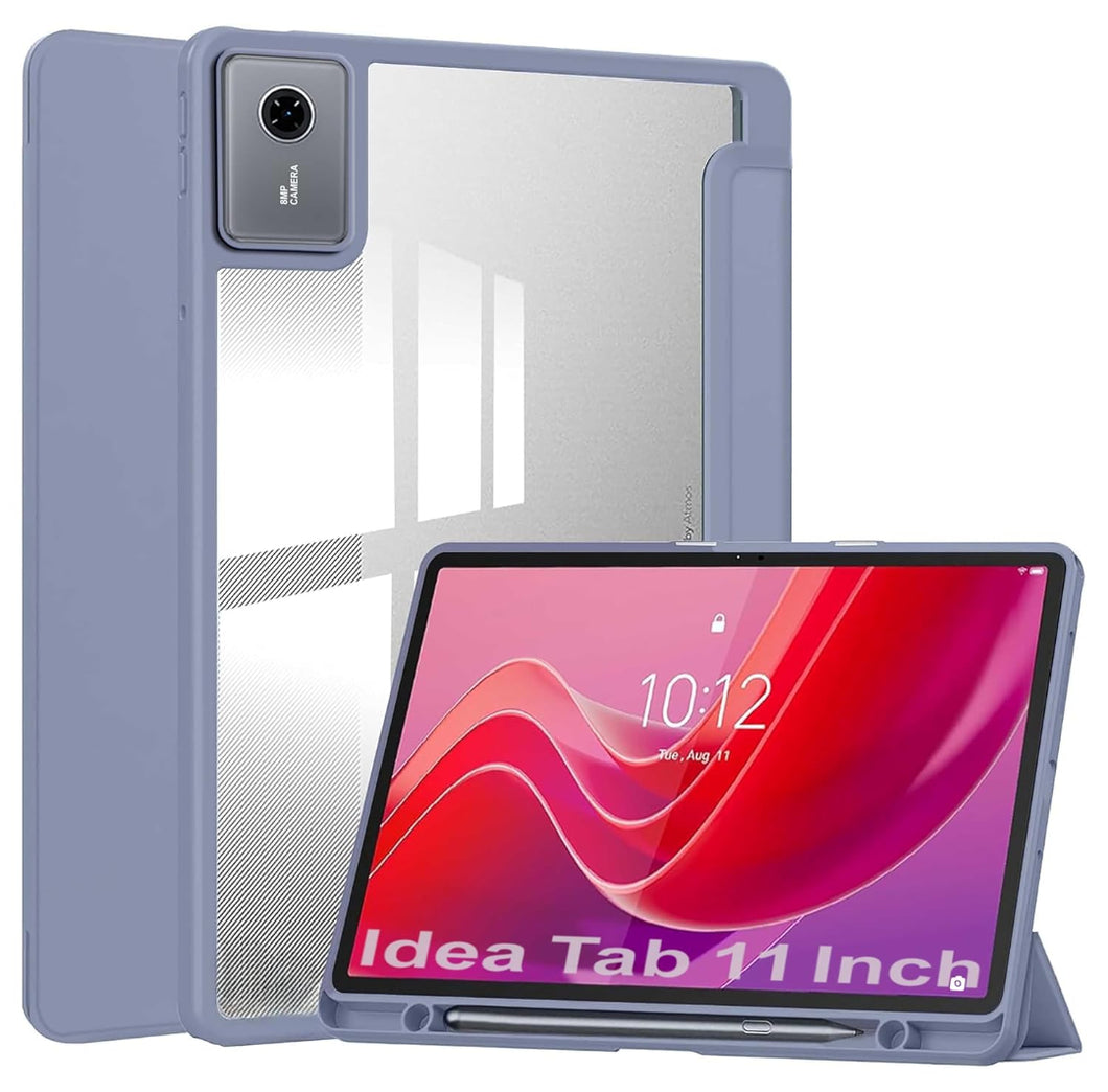 ProElite Cover for Lenovo idea Tab 11 inch 2025, Smart Flip Case Cover for Lenovo idea Tab 11 inch 2025 with Pen Holder, Lavender [Transparent Back]