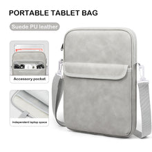 Load image into Gallery viewer, ProElite Tablet sleeve Bag Upto 13 inch for iPad Air 13/Pro 13/Pro 12.9 Galaxy Tab S7/S8/S9 Plus/S7/S9 FE Plus 12.4&quot;, Lenovo Tab P12, idea tab pro, Yoga Tab Plus, Handle with Shoulder Strap, Light Grey

