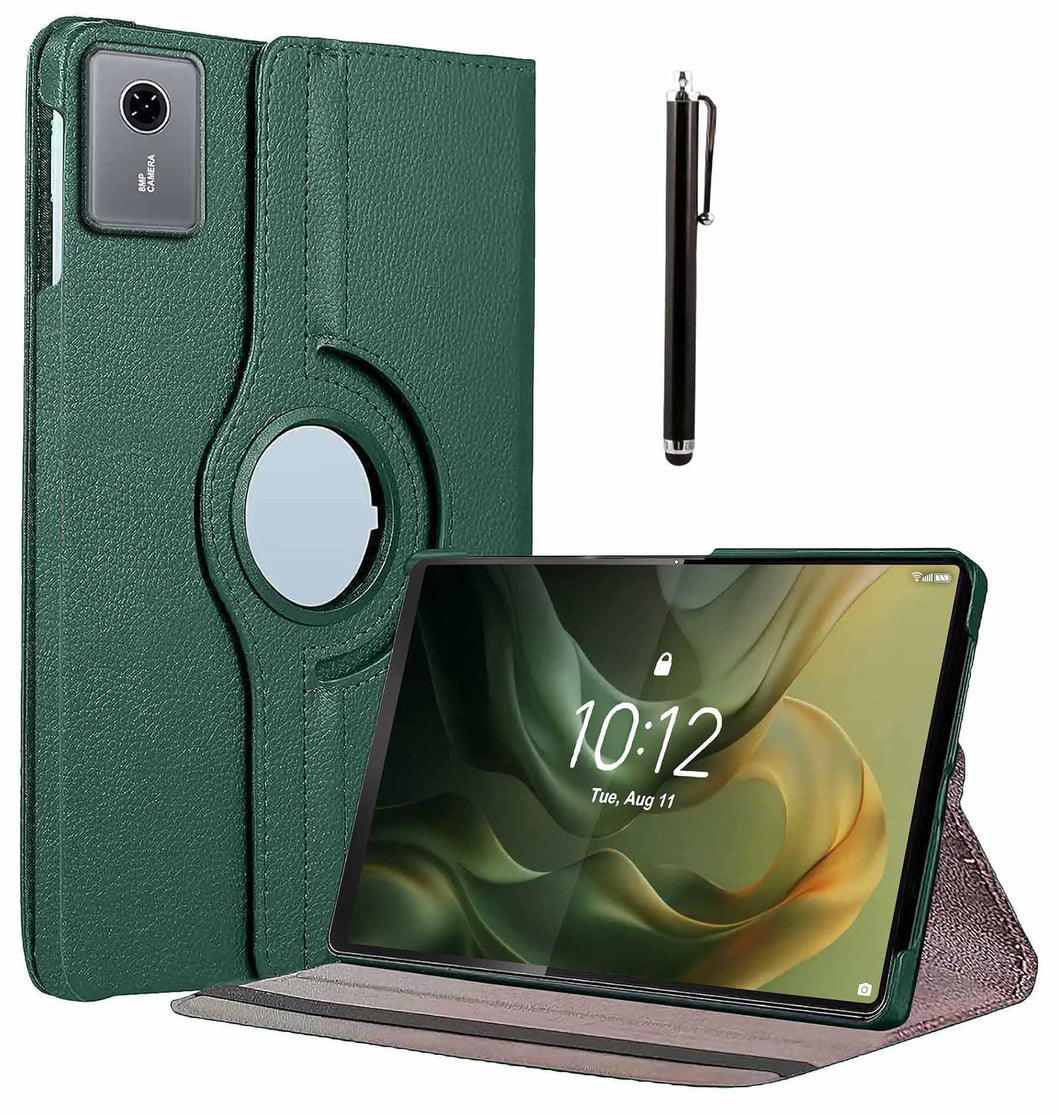 ProElite Cover for Motorola Pad 60 Neo 11 inch 2025, 360 Rotatable Smart Flip Case Cover for Motorola Pad 60 Neo 11 inch 2025 Tablet with Stylus Pen, Dark Green