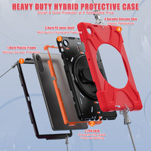 Load image into Gallery viewer, ProElite Cover for Lenovo Tab 10.1 inch 2025 Cover Case, Rugged 3 Layer Armor case Cover for Lenovo Tab 10.1 inch 2025 with Hand Grip &amp; Rotating Kickstand with Shoulder Strap, Red
