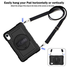 Load image into Gallery viewer, ProElite for Xiaomi Redmi Pad 2 11 inch Case, Rugged 3 Layer Armor case Cover for Xiaomi Redmi Pad 2 11 inch Case with Hand Grip and Rotating Kickstand with Shoulder Strap, Black
