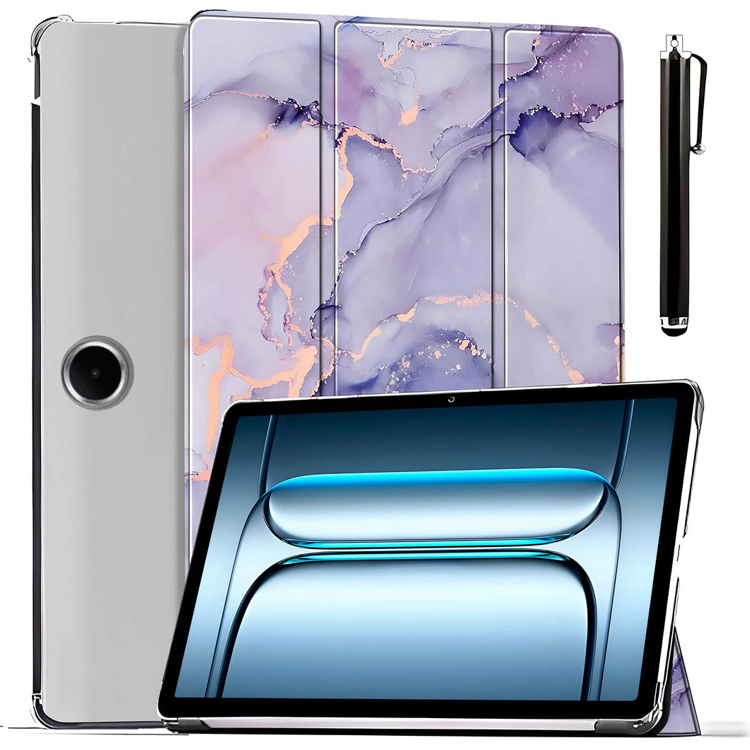 ProElite Case Cover for OnePlus Pad Lite 11 inch Case, Smart Flip Case Cover for OnePlus Pad Lite 11 inch Case Translucent Back with Stylus Pen [Auto Sleep Wake Feature], Marble Purple