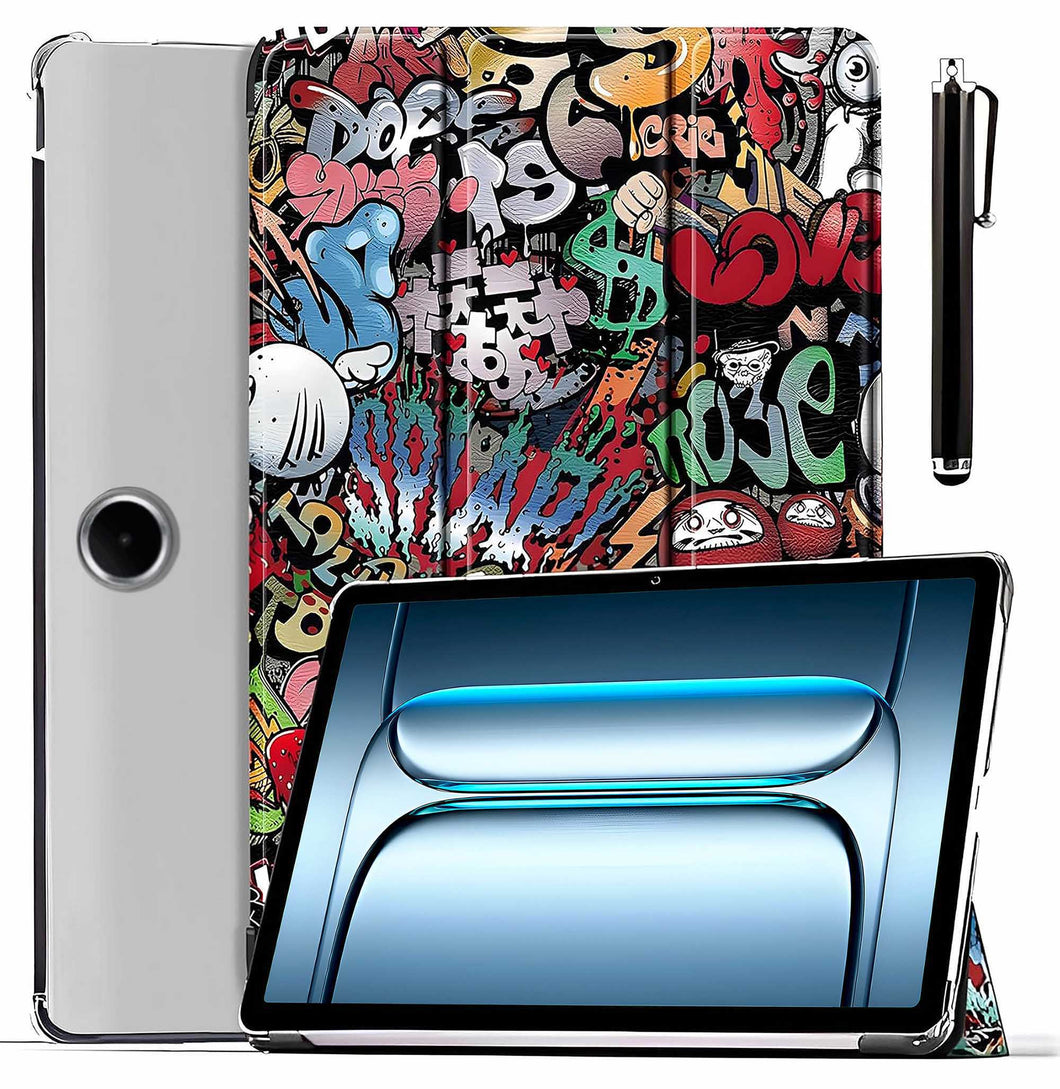 ProElite Case Cover for OnePlus Pad Lite 11 inch Case, Smart Flip Case Cover for OnePlus Pad Lite 11 inch Case Translucent Back with Stylus Pen [Auto Sleep Wake Feature], Hippy