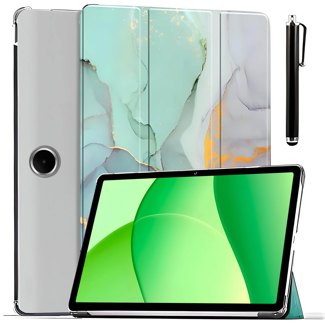 ProElite Case Cover for Oppo Pad SE 11 inch Case, Smart Flip Case Cover for Oppo Pad SE 11 inch Case Translucent Back with Stylus Pen [Auto Sleep Wake Feature], Marble Green
