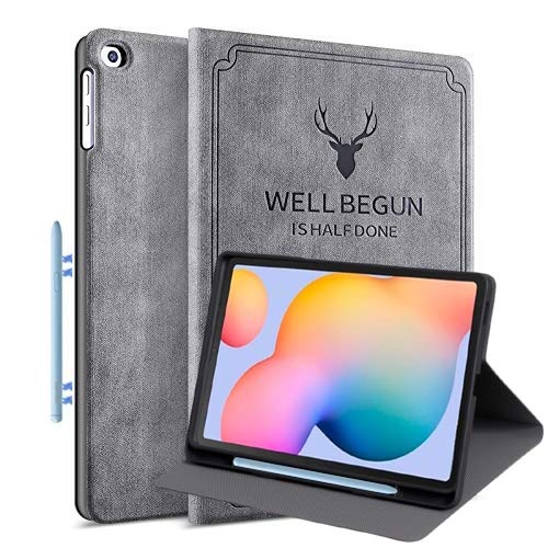 ProElite Deer Smart Flip case Cover for Samsung Galaxy Tab S6 Lite 10.4 Inch SM-P610/P615 with S Pen Holder , Grey