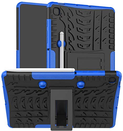 ProElite Shockproof Tough Heavy-Duty Armor Case with Pen Slot Cover for Samsung Galaxy Tab S6 Lite 10.4 Inch SM-P610/P615, Blue
