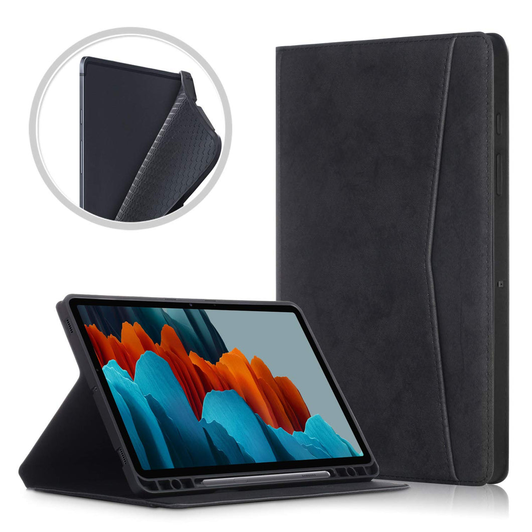 ProElite Smart Multi Angle case Cover for Samsung Galaxy Tab S8 Plus/S7 Plus/S7 FE 12.4 Inch SM-T970/T975/T976/X800/X806 Black