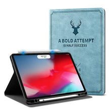Load image into Gallery viewer, ProElite Smart Deer Flip case Cover for Apple iPad Pro 11&quot; 2020, 2nd Generation with Pencil Holder (Light Blue)

