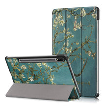 Load image into Gallery viewer, ProElite Smart Trifold Flip case Cover for Samsung Galaxy Tab S8/S7 11&quot; SM-T870/T875/X700/X706, Support S Pen Magnetic Attachment [Flowers]
