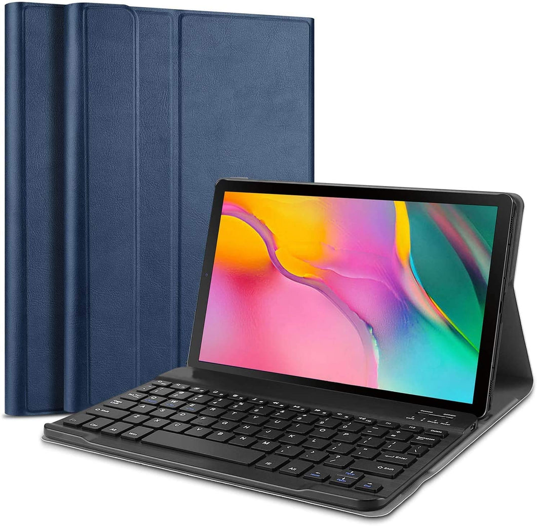 ProElite Detachable Wireless Bluetooth Keyboard flip case Cover for Samsung Galaxy Tab A 10.1 Inch SM-T510 SM-T515 SM-T517, Dark Blue