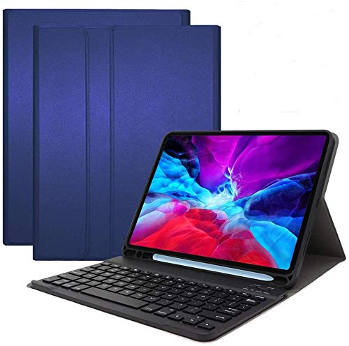 ProElite Detachable Wireless Bluetooth Keyboard flip case Cover for Samsung  Galaxy tab S6 Lite Inch SM-P610/P615 with S Pen Holder, Dark Blue