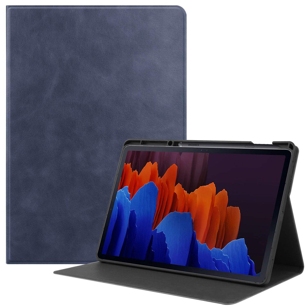 ProElite Smart Flip case Cover for Samsung Galaxy Tab S8 Plus/S7 Plus/S7 FE 12.4 Inch SM-SM-T970/T975/T976/X800/X806 with SPen Holder, Dark Blue