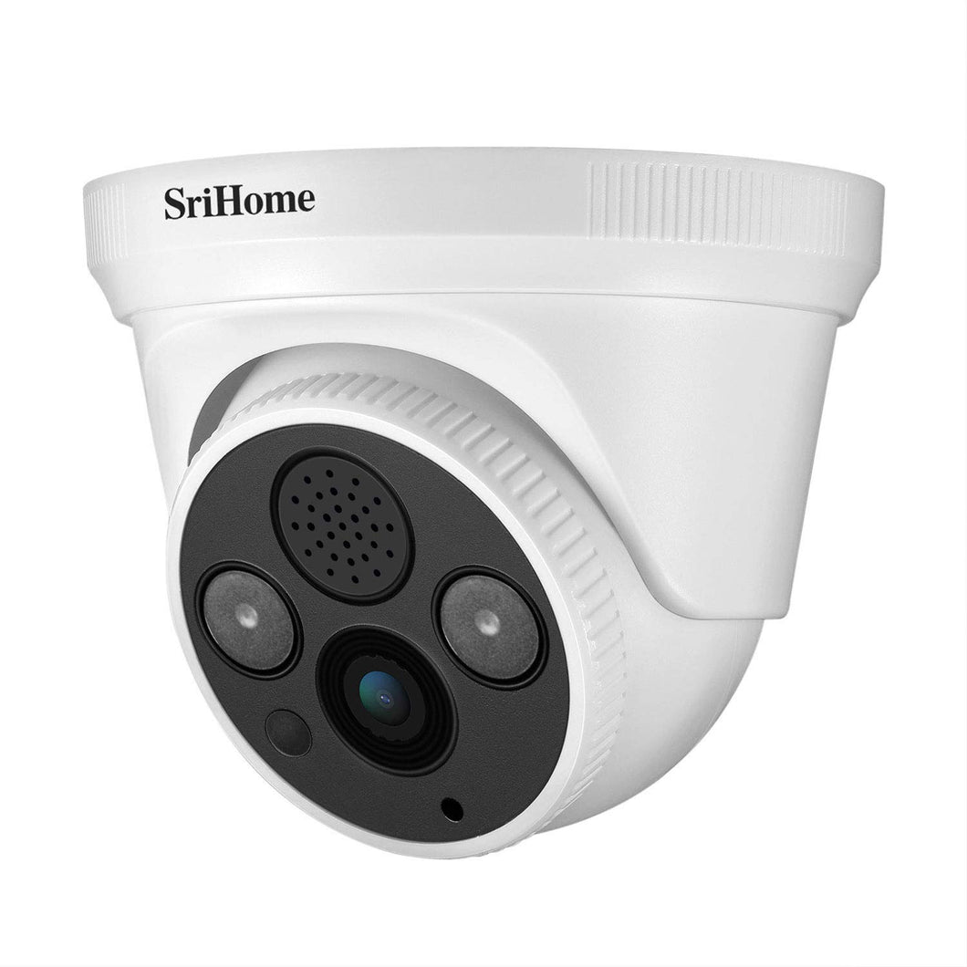 Srihome SH030b Dome POE 3MP Ultra HD 1296p IP Security Camera CCTV with 2 Way Audio