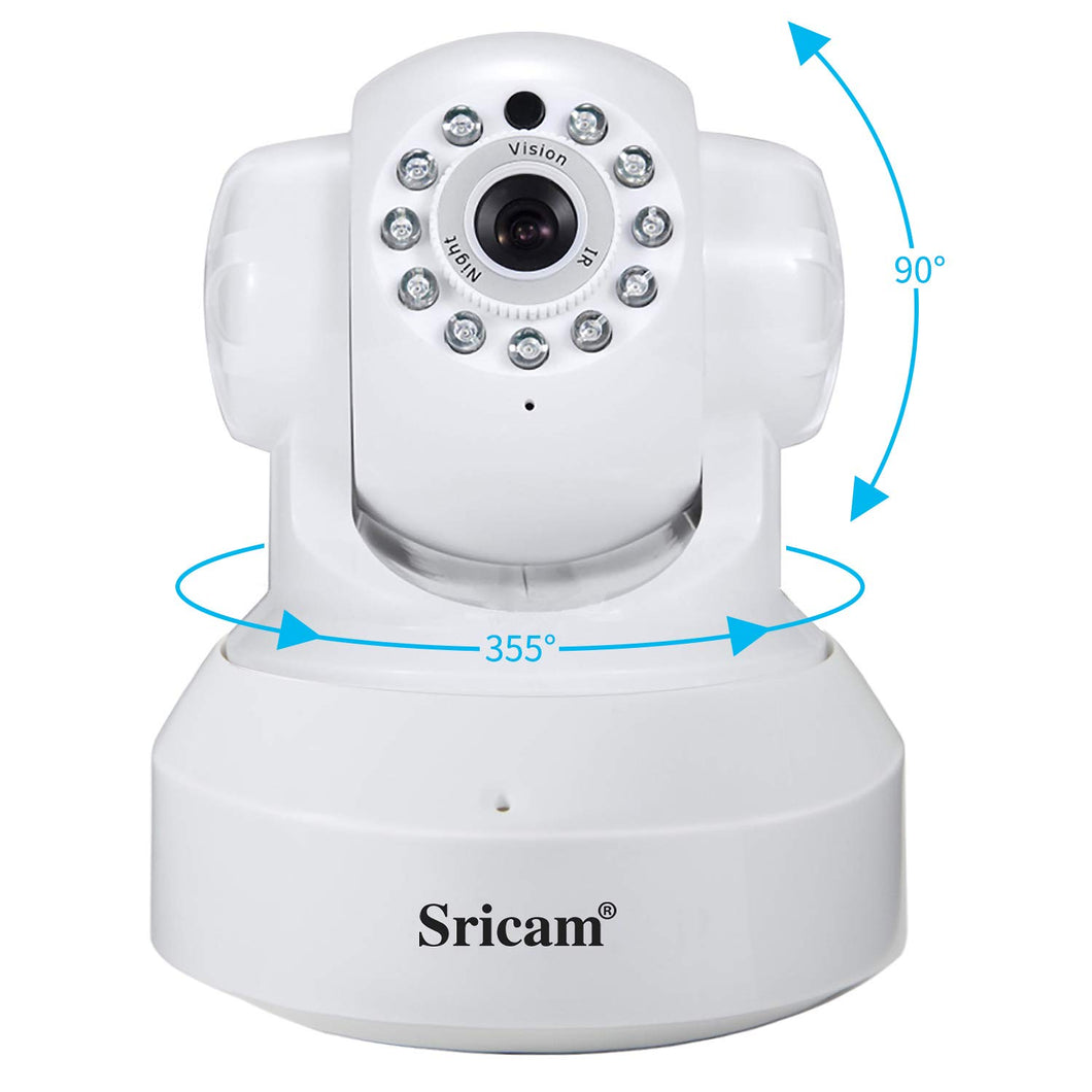 Sricam 2MP 1080p SP005 WiFi Wireless IP Camera CCTV Security Camera, White