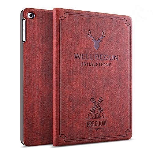 ProElite Deer Flip case Cover for Samsung Galaxy Tab A 8 inch SM-T290/SM-T295 (Wine Red)