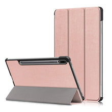 Load image into Gallery viewer, ProElite Smart Trifold Flip case Cover for Samsung Galaxy Tab S8/S7 11&quot; SM-T870/T875/X700/X706, Support S Pen Magnetic Attachment [Rose Gold]
