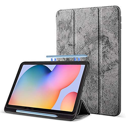 ProElite PU Smart Flip case Cover for Samsung Galaxy Tab S6 Lite 10.4 Inch SM-P610/P615 with S Pen Holder , Grey