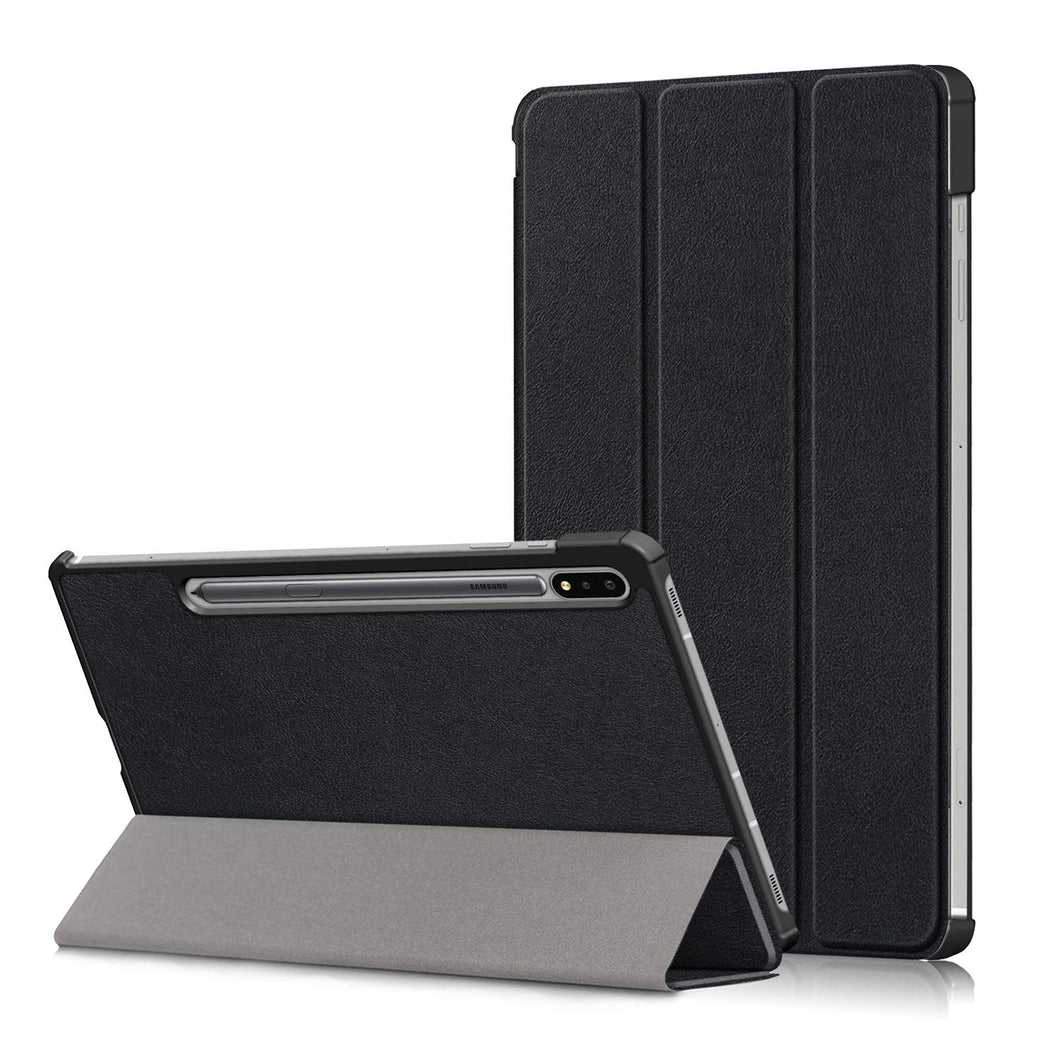 ProElite Smart Trifold Flip case Cover for Samsung Galaxy Tab S8 Plus/S7 Plus / S7 FE 12.4 inch [SM-T970/T975/T976/T735/X800/X806], Support S Pen Magnetic Attachment [Black]