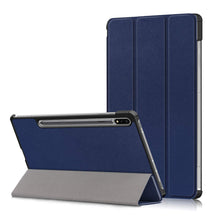 Load image into Gallery viewer, ProElite Smart Trifold Flip case Cover for Samsung Galaxy Tab S8 Plus/S7 Plus/S7 FE 12.4 inch [SM-T970/T975/T976/T735/X800/X806], Support S Pen Magnetic Attachment [Dark Blue]
