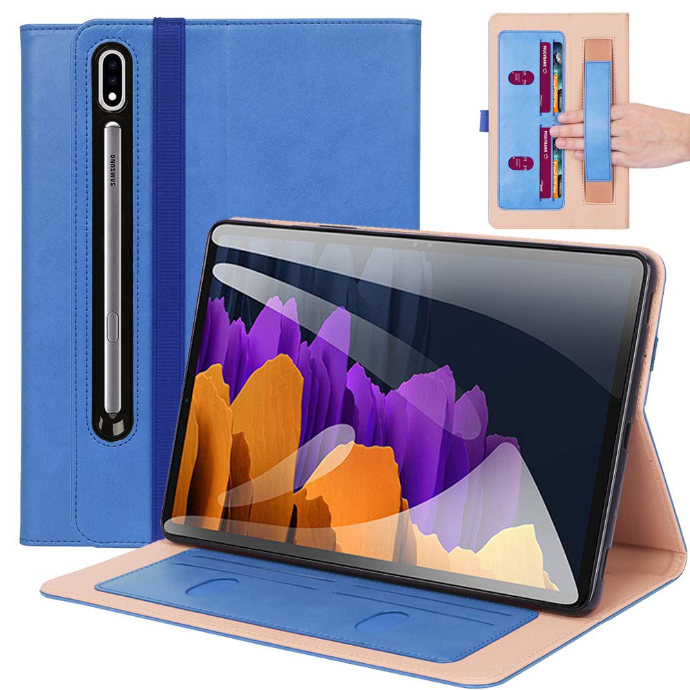 ProElite Business Smart Case Cover for Samsung Galaxy Tab Tab S8 Plus / S7 Plus / S7 FE 12.4 Inch SM-T970/T975/T976/T735/X800/X806 [Blue]