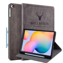 Load image into Gallery viewer, ProElite Deer Smart Flip case Cover for Samsung Galaxy Tab S6 Lite 10.4 Inch SM-P610/P615 with S Pen Holder , Coffee
