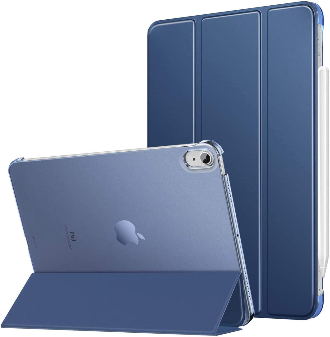 ProElite Smart Flip Case Cover for Apple iPad Air 4th/5th Gen 10.9 inch , Translucent Back, Dark Blue