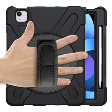 Load image into Gallery viewer, ProElite Rugged 3 Layer Armor case Cover for Apple iPad Air 4th/5th Gen 10.9&quot; with Hand Grip, Pencil Holder and Rotating Kickstand, Black
