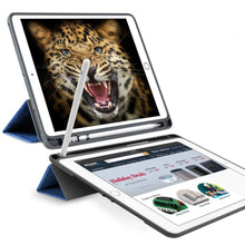 Load image into Gallery viewer, ProElite PU Smart Flip Case Cover for Apple iPad Air 4th/5th Gen 10.9&quot; with Pencil Holder, Dark Blue (Supports Pencil Magnetic Attachment)
