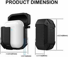 Load image into Gallery viewer, ProElite Speaker Case Cover for Apple AirPods 2 &amp; 1 - Silicone Airpod Accessories with Keychain (Black)
