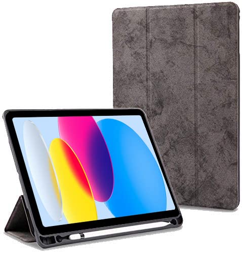 ProElite Smart PU Flip Case Cover for Apple iPad 10th Generation 10.9 inch 2022 with Pencil Holder, Grey