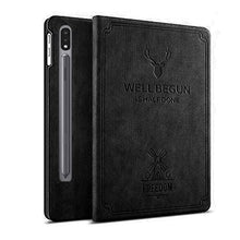 Load image into Gallery viewer, ProElite Deer Flip case Cover for Samsung Galaxy Tab S8 Plus/S7 Plus/S7 FE 12.4 Inch SM-T970/T975/T976/T735/X800/X806 Black
