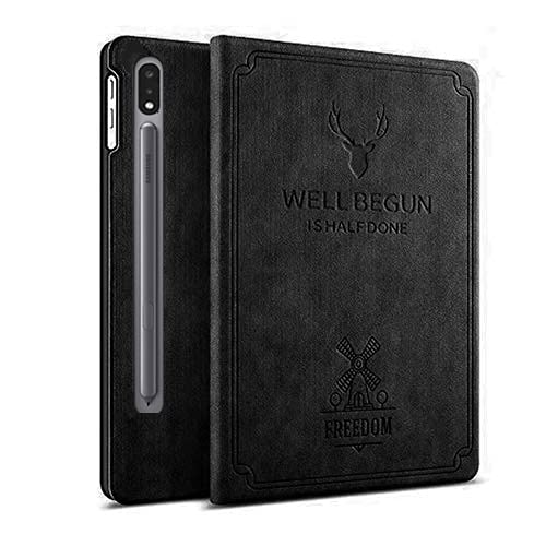 ProElite Deer Flip case Cover for Samsung Galaxy Tab S8 Plus/S7 Plus/S7 FE 12.4 Inch SM-T970/T975/T976/T735/X800/X806 Black
