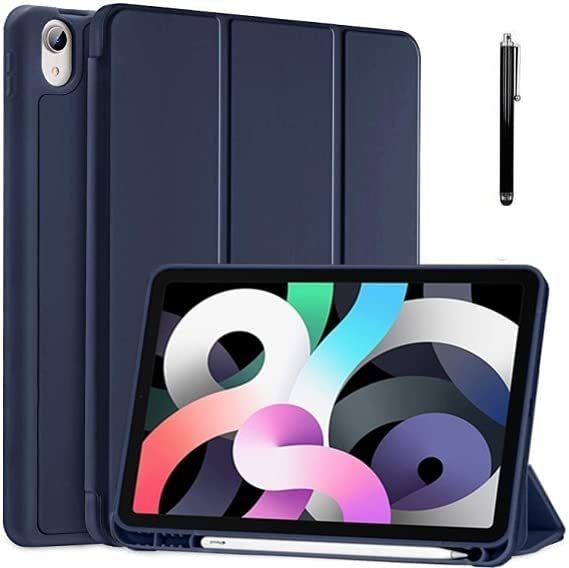 ProElite case for iPad Air 11 inch M3/M2 2025/2024, iPad Air 5th/4th Gen Case 10.9 Inch, Smart Flip Case Cover for Apple iPad Air with Pencil Holder [Auto Sleep/Wake] with Stylus Pen - Dark Blue