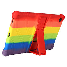 Load image into Gallery viewer, ProElite Soft Silicon Back case Cover with Stand for Samsung Galaxy Tab A8 10.5&quot; SM-X200/ SM-X205/ SM-X207, Rainbow

