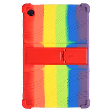 Load image into Gallery viewer, ProElite Soft Silicon Back case Cover with Stand for Samsung Galaxy Tab A8 10.5&quot; SM-X200/ SM-X205/ SM-X207, Rainbow
