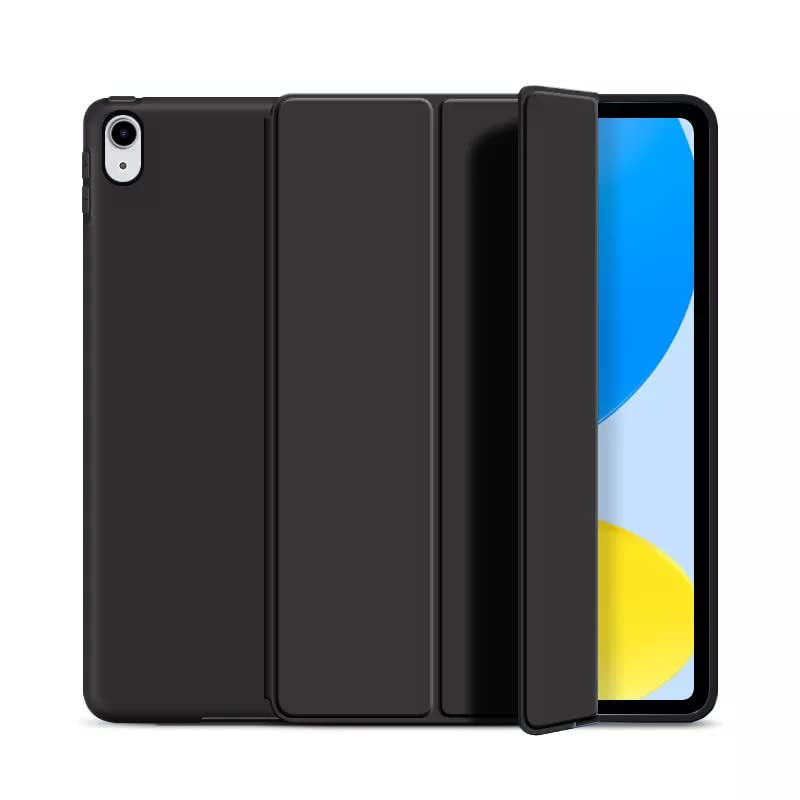 ProElite Soft Trifold Flexible flip case Cover for iPad 10th gen 10.9 inch [Auto Sleep/Wake Cover] - Black