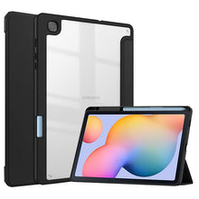 Load image into Gallery viewer, ProElite Smart Hybrid Case Cover for Samsung Galaxy Tab S6 Lite 10.4 Inch SM-P610/P615 with S Pen Holder, Black [Transparent Back]
