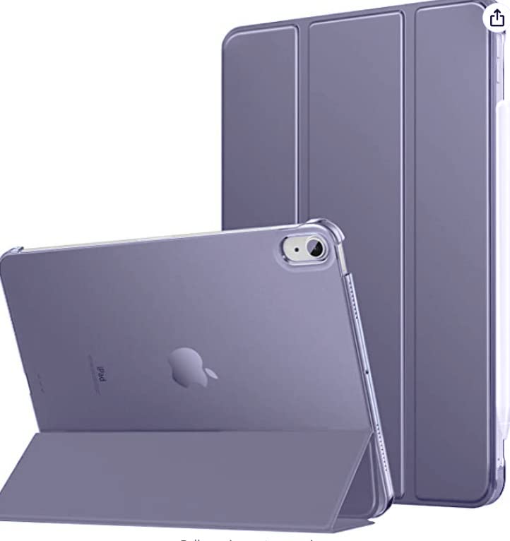 ProElite Smart Flip Case Cover for Apple iPad Air 5th/4th 10.9 inch , Translucent Back, Purple
