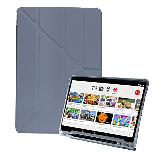 ProElite Smart Flip case Cover for Apple iPad 10.2 inch 8th Gen/7th Gen / 9th Gen (2021) with Pencil Holder, Purple (Soft Transparent Back)