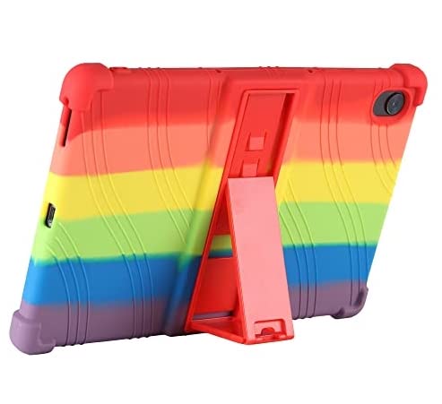 ProElite Soft Silicon Back case Cover with Stand for Motorola Moto Tab G70 LTE 11 inch, Rainbow