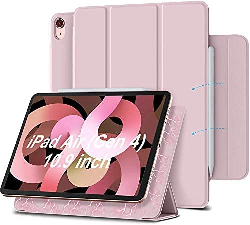 ProElite Smart Magnetic Case Cover for Apple iPad pro 12.9 inch 2021/2020 5th Gen [Support Apple Pencil Charging], Pink