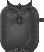 Load image into Gallery viewer, ProElite Owl Case Protective Cover Sleeve for Apple AirPods 2 &amp; 1 - Silicone Airpod Accessories with Keychain (Black)

