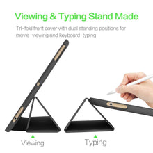 Load image into Gallery viewer, ProElite PU Smart Flip Case Cover for Apple iPad Air 4th/5th Gen 10.9&quot; with Pencil Holder, Black (Supports Pencil Magnetic Attachment)
