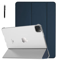 Load image into Gallery viewer, ProElite Smart Case Cover for Apple iPad Pro 11 inch 2022/2021 4th/3rd Generation [Auto Sleep/Wake ], Translucent &amp; Hard Back, with Stylus, Dark Blue
