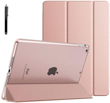 Load image into Gallery viewer, ProElite Smart Trifold Hard Back Flip Stand Case Cover for Apple iPad 9.7 inch 2018/2017 5th 6th Generation with Stylus Pen- Rose Gold
