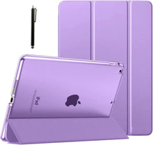 Load image into Gallery viewer, ProElite Smart Trifold Hard Back Flip Stand Case Cover for Apple iPad 9.7 inch 2018/2017 Air 1 Air 2 5th 6th Generation with Stylus Pen- Lavender
