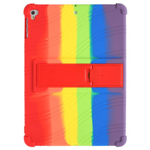 Load image into Gallery viewer, ProElite Soft Silicon Back case Cover with Stand for Apple iPad 9.7&quot; 5th/6th Gen Air 1 Air 2 Pro 9.7, Rainbow
