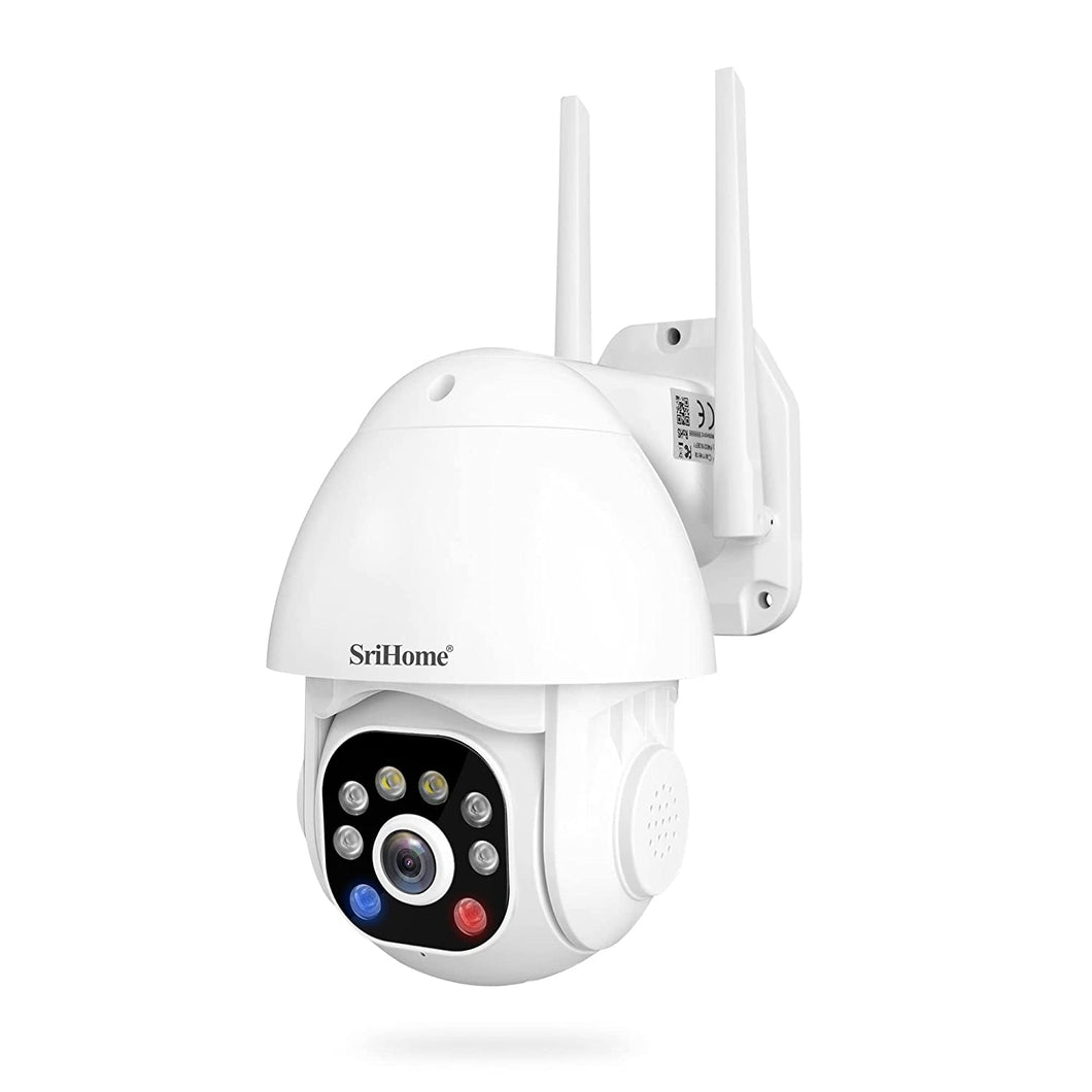 Srihome SH039b Pan/Tilt Wireless WiFi 3MP Full HD 1296p Waterproof Security Camera CCTV with Audible Alarm