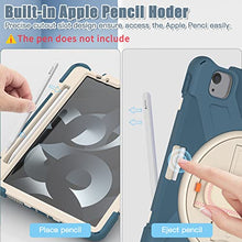 Load image into Gallery viewer, ProElite Rugged 3 Layer Armor case Cover for Apple iPad Air 5th/4th Gen 10.9&quot; with Hand Grip, Pencil Holder and Rotating Kickstand, Cornflower Blue
