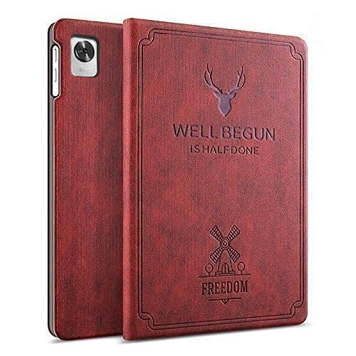ProElite Deer Flip case Cover for Realme Pad Mini 8.68 inch Tablet, Wine Red
